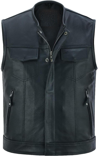 Leather Verse Leather Vest for mens