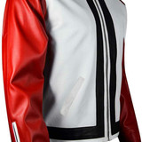 Mens Biker Tri Color Leather Motorcycle Jacket for Garou Fighter Cosplay Costume 1