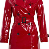 Womens Fashion Outdoor Wet Look Clothing Trench Coat Raincoat Black Pu Leather Wear PVC (2)