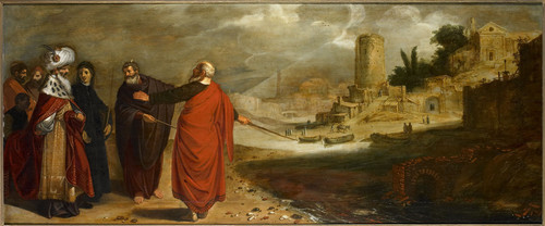 Pynas, Jan Symonsz Аарон превращает воду Нила в кровь, 1610, 70,5 cm х 170,8 cm, Дерево, масло
