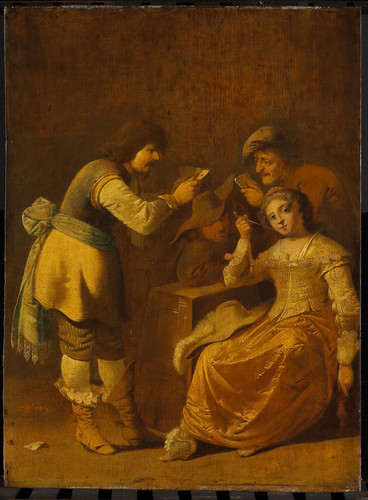 Quast, Pieter Jansz Игроки в карты и женщина с курительной трубкой, 1647, 38,5 cm х 28 cm, Дерево, м