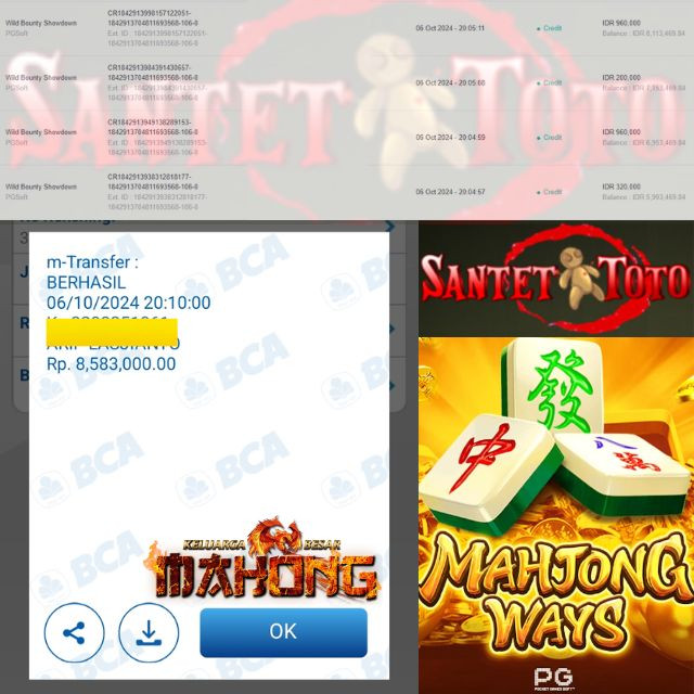 SELAMAT KEPADA ID XXXX JACKPOT PERMAINAN Mahjong ways PG Soft DI WEB SANTETTOTO