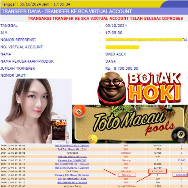 SELAMAT KEPADA ID XXXX JACKPOT POOL TOTO MACAU 5D GAMES DI WEB BOTAKHOKI