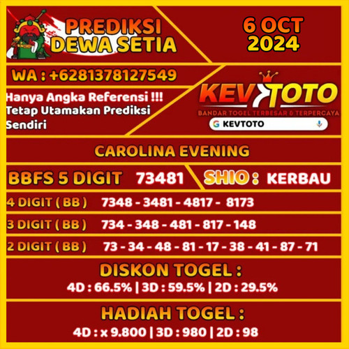 Prediksi Togel Toto 4D Carolina Evening Minggu 6 Oktober 2024.jpg