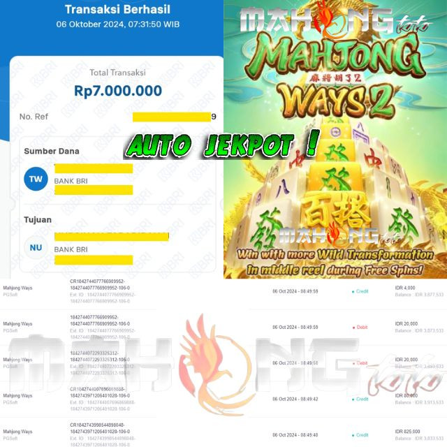SELAMAT KEPADA ID XXXX JACKPOT PERMAINAN Mahjong ways PG Soft DI WEB MAHONGTOTO