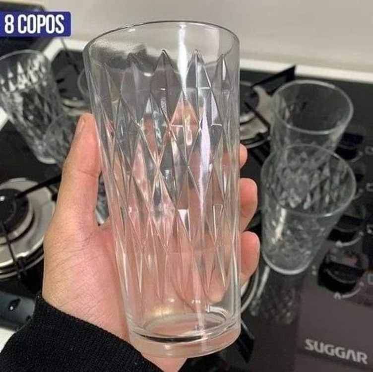 Jogo de Copos de Vidro 8 Peças 350ml Nadir Vitrage