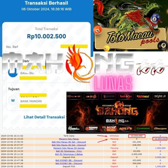 SELAMAT KEPADA ID XXXX JACKPOT POOL TOTO MACAU DI WEB MAHONGTOTO