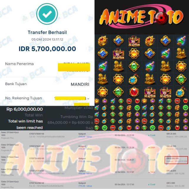 SELAMAT KEPADA ID XXXX JACKPOT PERMAINAN Gates of Gatot Kaca 1000  Pragmatic Play DI WEB ANIMETOTO