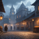 Default In the town square of a fantasy setting cobblestones g 0