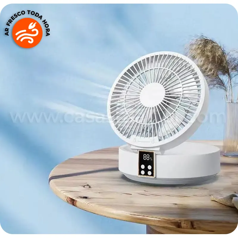 Ventilador Portátil Dobrável Com Controle - Casa Smart BR