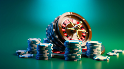pngtree d rendered illustration of roulette wheel chips and dice on blue image 3805151.jpg