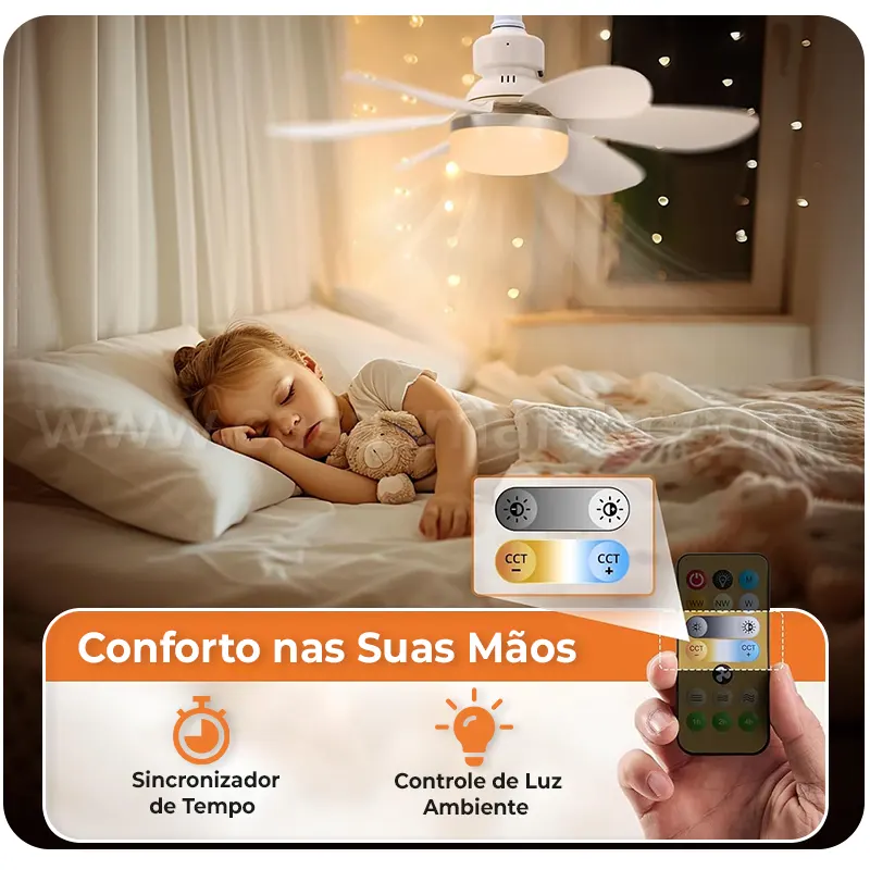 Mini Ventilador de Teto com Luminária LED - Casa Smart BR