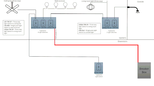 Upstairs light wiring diagram draft