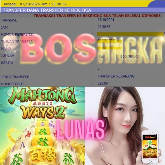 SELAMAT KEPADA ID XXXX JACKPOT PERMAINAN MAHJONG WAYS DI WEB BOSANGKA