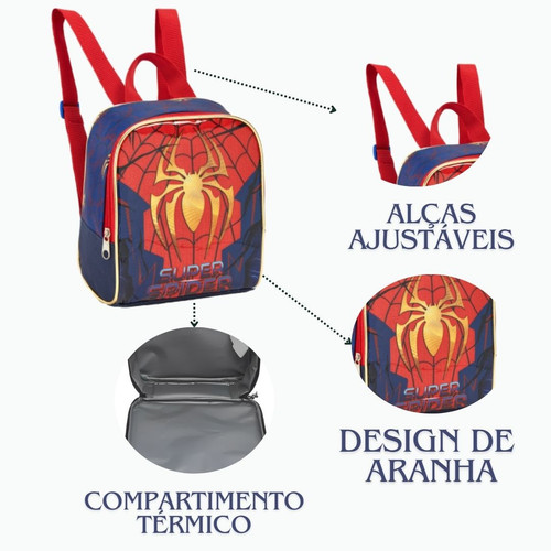  Detalhes LANCHEIRA TÉRMICA SUPER SPIDER ARANHA DOURADA INFANTIL LA41368.jpg