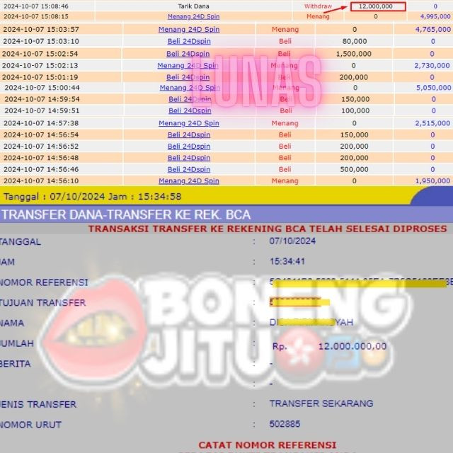 SELAMAT KEPADA ID XXXX JACKPOT PERMAINAN 24D SPIN DI WEB BONENGJITU