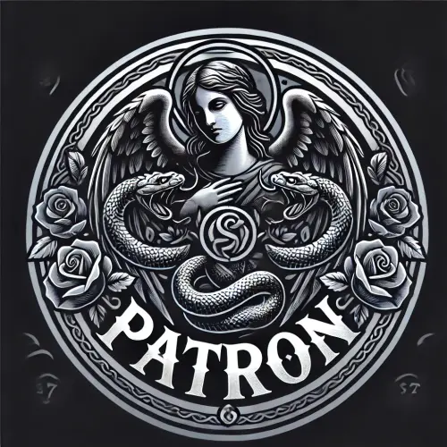 DALL·E 2024 10 04 08.57.27 A circular logo with a similar intense and dramatic theme, featuring an a.webp