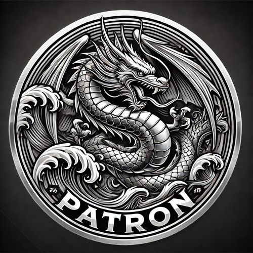 DALL·E 2024 10 07 13.25.31 A highly aggressive and powerful circular logo featuring a fierce dragon .png