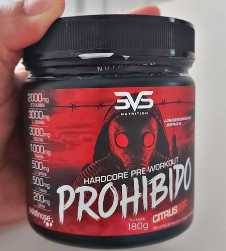 Prohibido Hardcore Pré Workout (180G), 3VS Nutrition Pré Treino Energia, foco e disposição Muito mai.jpg