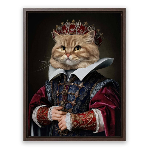 The King Pet Portrait Canvas Walnut Vertical Frame Front 1024x1024.jpg
