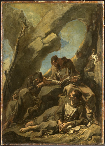 Magnasco, Alessandro Три монаха капуцина медитируют в молитве, 1740, 54,5 cm х 39 cm, Холст, масло