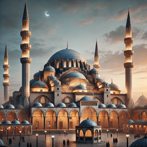 DALL·E 2024 07 10 19.56.03 A realistic panoramic view of the Süleymaniye Mosque in Istanbul. The sce.png