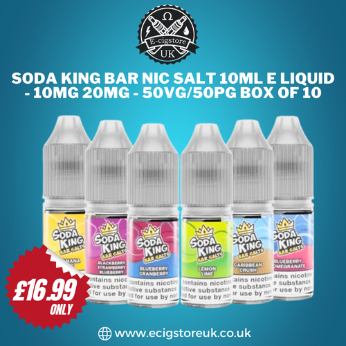Soda King Bar Nic Salt 10 ml E liquid Box of 10.png