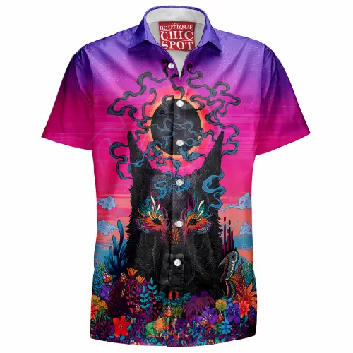 Black Wolf Hawaiian Shirt Boutique Chic Spot.webp