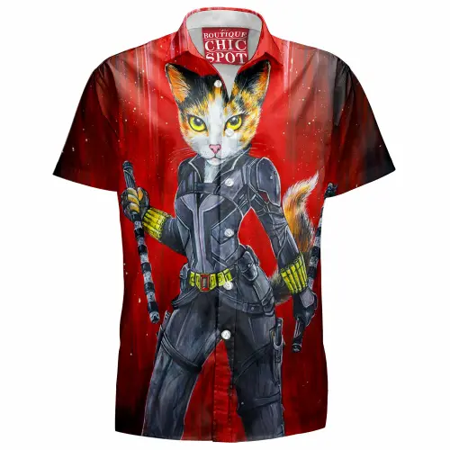 Black Widow Cat Hawaiian Shirt Boutique Chic Spot.webp