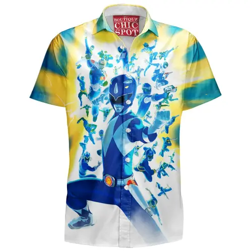 Blue Power Ranger Hawaiian Shirt Boutique Chic Spot.webp
