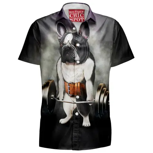 Bulldog Lift Hawaiian Shirt Boutique Chic Spot.webp