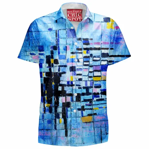 Blue Urban Hawaiian Shirt Boutique Chic Spot.webp