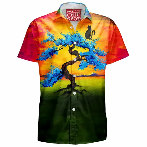 Cat watching the sunset Hawaiian Shirt Boutique Chic Spot.webp