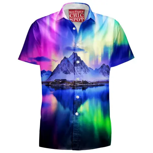 Aurora Lights Mountains Hawaiian Shirt Boutique Chic Spot.webp