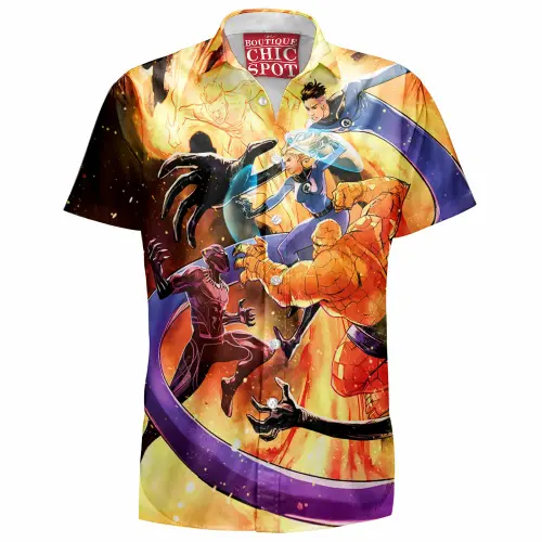 Black Panther Fantastic Four Hawaiian Shirt Boutique Chic Spot.webp
