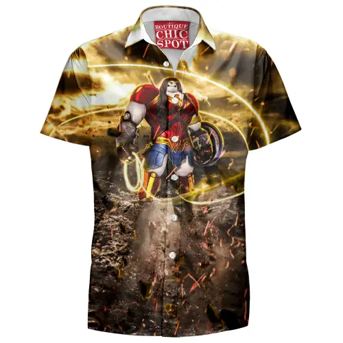 Baymax x Wonder Woman Hawaiian Shirt Boutique Chic Spot.webp