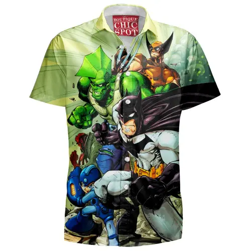 Batman Megaman Wolverine Hawaiian Shirt Boutique Chic Spot.webp