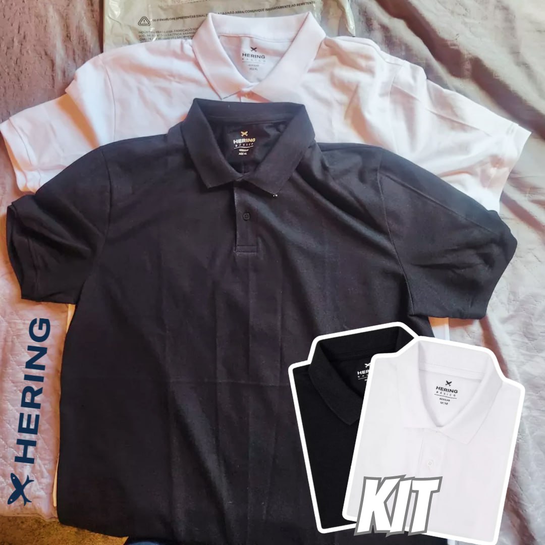 Kit com 2 Camisas Polo Básicas Masculinas Em Piquet – Colorido