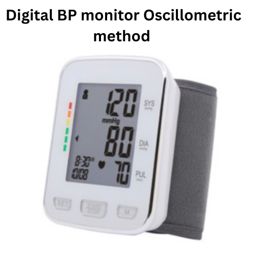 Digital BP monitor Oscillometric method.png