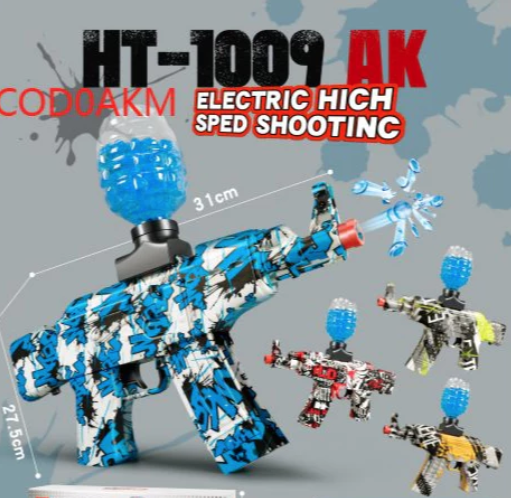 Inova Metralhadora Automática Arma De Gel Ak47 C/ Pente De Munição