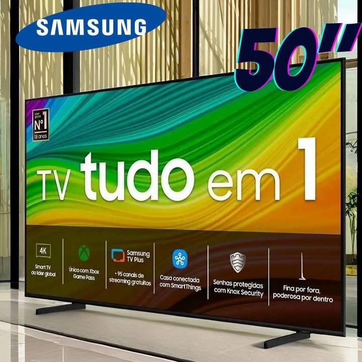 Samsung Smart TV 50″ QLED 4K Q60D 2024, Modo Game, Tela sem limites, Design slim, Visual livre de cabos, Alexa built in 50″