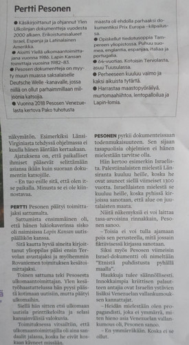 Pertti Pesonen Lapin Kansa 14 9 2024