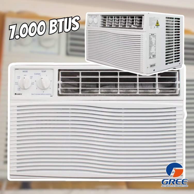 Ar-condicionado Janela Gree 7.000 BTUs Frio GJC07BV-A6N