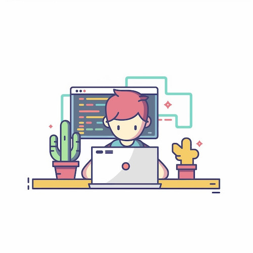 [freepicdownloader.com] tech employee coding flat design vector normal.jpg
