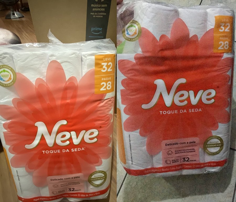 Neve Papel Higiênico Toque de Seda Folha Dupla, 30m, Leve 32 Pague 28 Rolos