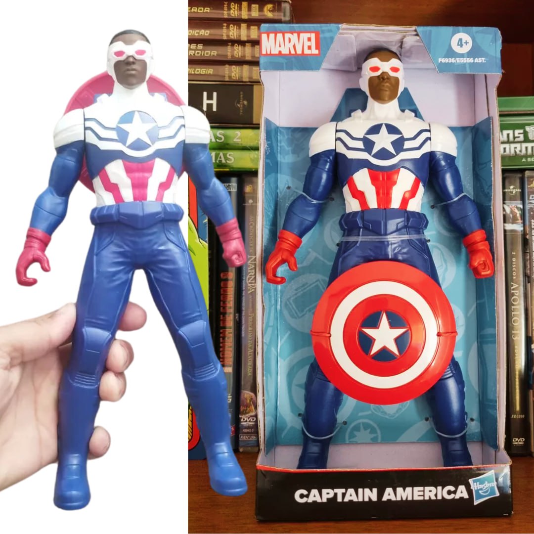 Marvel, Boneco Capitão América Mighty Hero Series, Azul