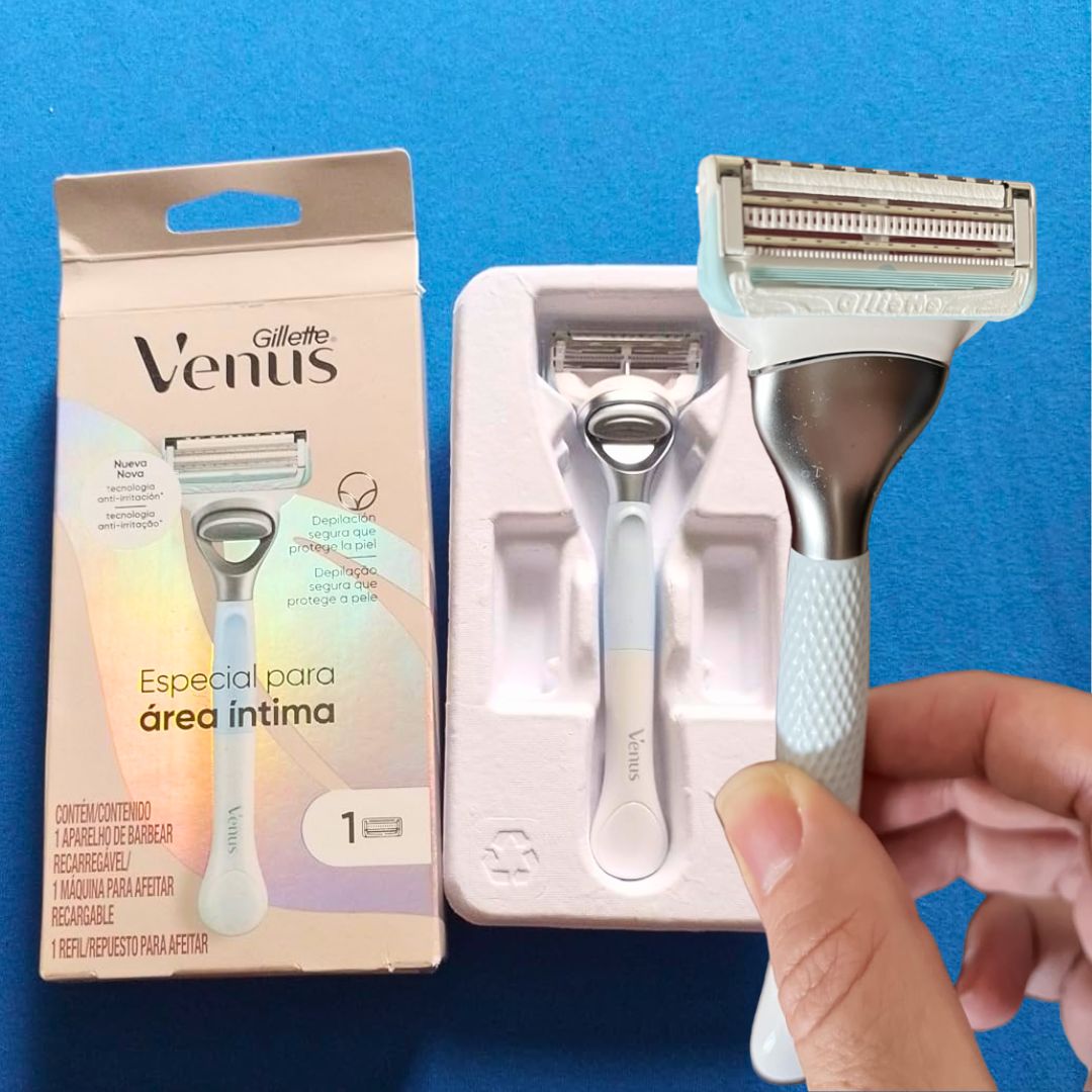 Gillette Venus Especial Para Área Íntima Aparelho de Depilação Recarregável com Barra Anti-irritação, Depilação Femenina íntima