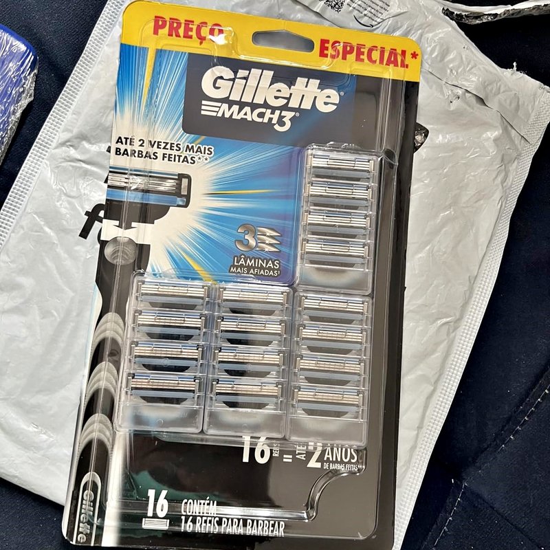 Gillette Mach3 – Refil Para Barbear, 16 Unidades