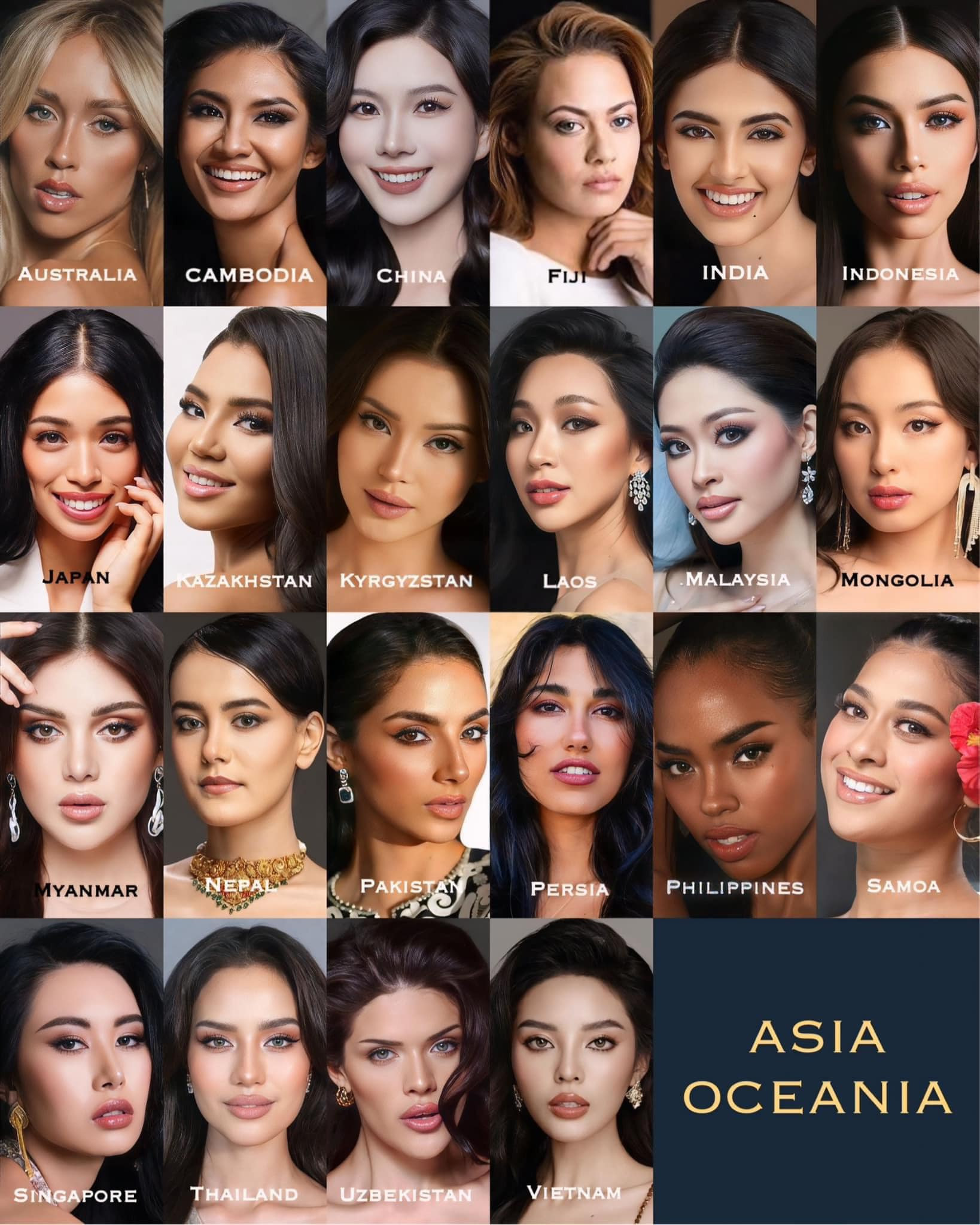 team asia & oceania para miss universe 2024. Dserc91