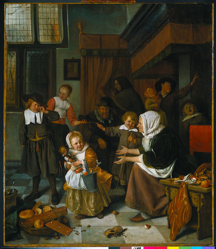 Steen, Jan Havicksz Праздник Святого Николая, 1668, 82 cm х 70,5 cm, Холст, масло